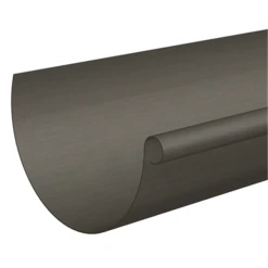 Rheinzink Gouttières Gouttière 1/2 Ronde Zinc GRANUM BASALTE Dév 25 Demi Ronde - Boudin Diam.14 Sans Pince - Ép.0,65MM - L.4M