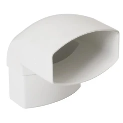 Accessoires Descentes Coude Ovoïde Nicoll Pour Tube De Descente 90 X 56-mm - Angle 87°30 - Mâle/Femelle - Techtan - Blanc