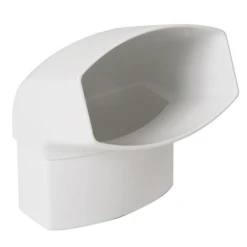 Accessoires Descentes Coude Ovoïde Nicoll Pour Tube De Descente 90 X 56-mm - Angle 67°30 - Mâle/Femelle - Techtan - Blanc